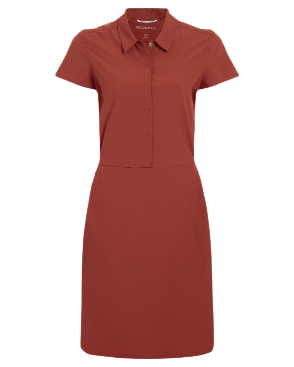 Cinnabar coloured Craghoppers Womens NosiLife Pro Dress IV on white background 