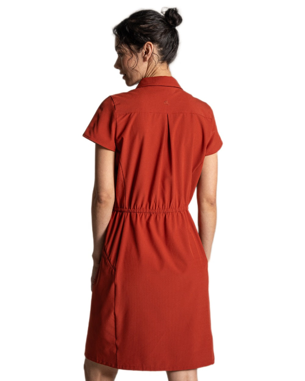 Cinnabar coloured Craghoppers Womens NosiLife Pro Dress IV on white background 