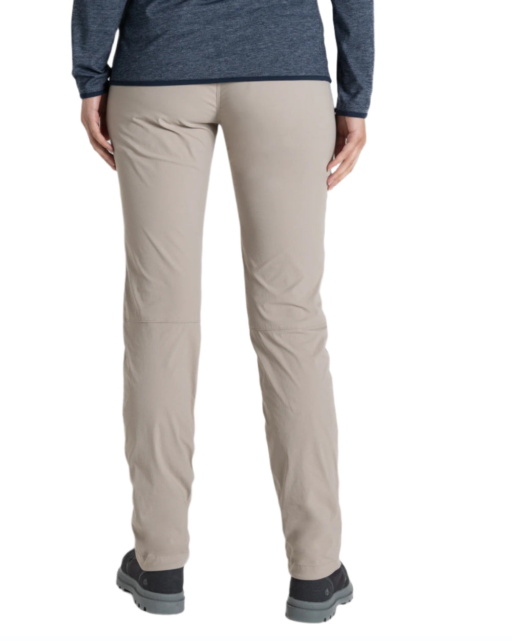 Soft Mushroom coloured Craghoppers Womens NosiLife Pro Trousers III on white background 