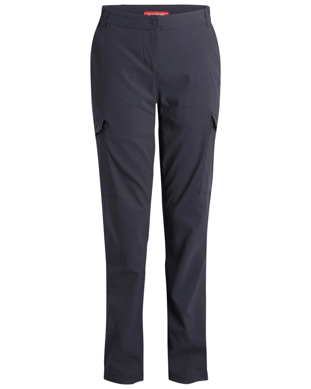 Dark Iron coloured Craghoppers Womens NosiLife Rif Stretch Cargo Trousers on white background 