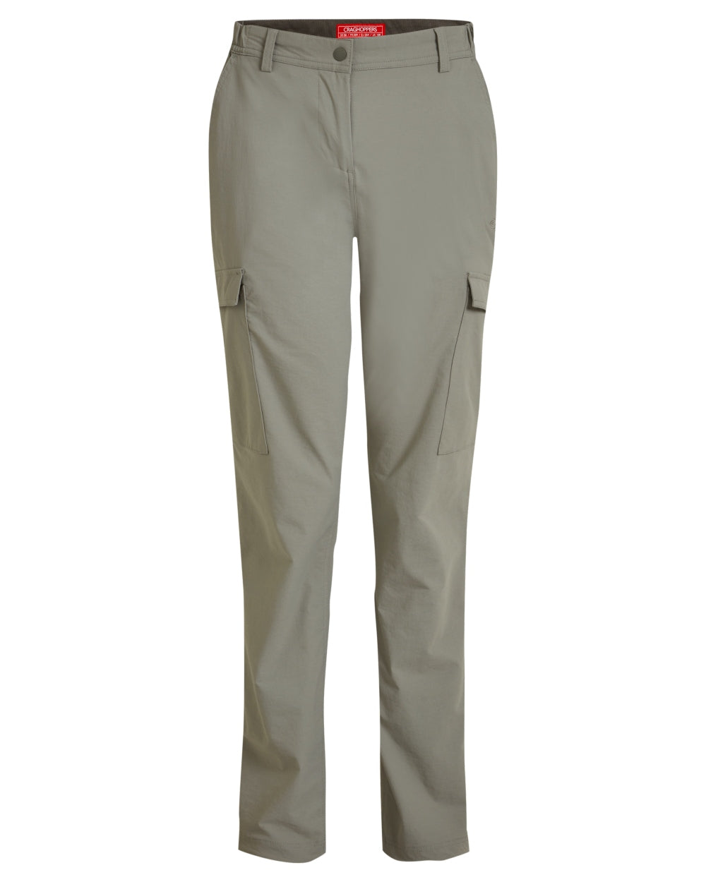 Vert coloured Craghoppers Womens NosiLife Rif Stretch Cargo Trousers on white background 