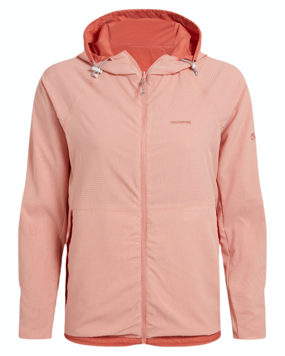 Red Sandstone Clay coloured Craghoppers Womens NosiLife Rosa Reversible Jacket on white background 