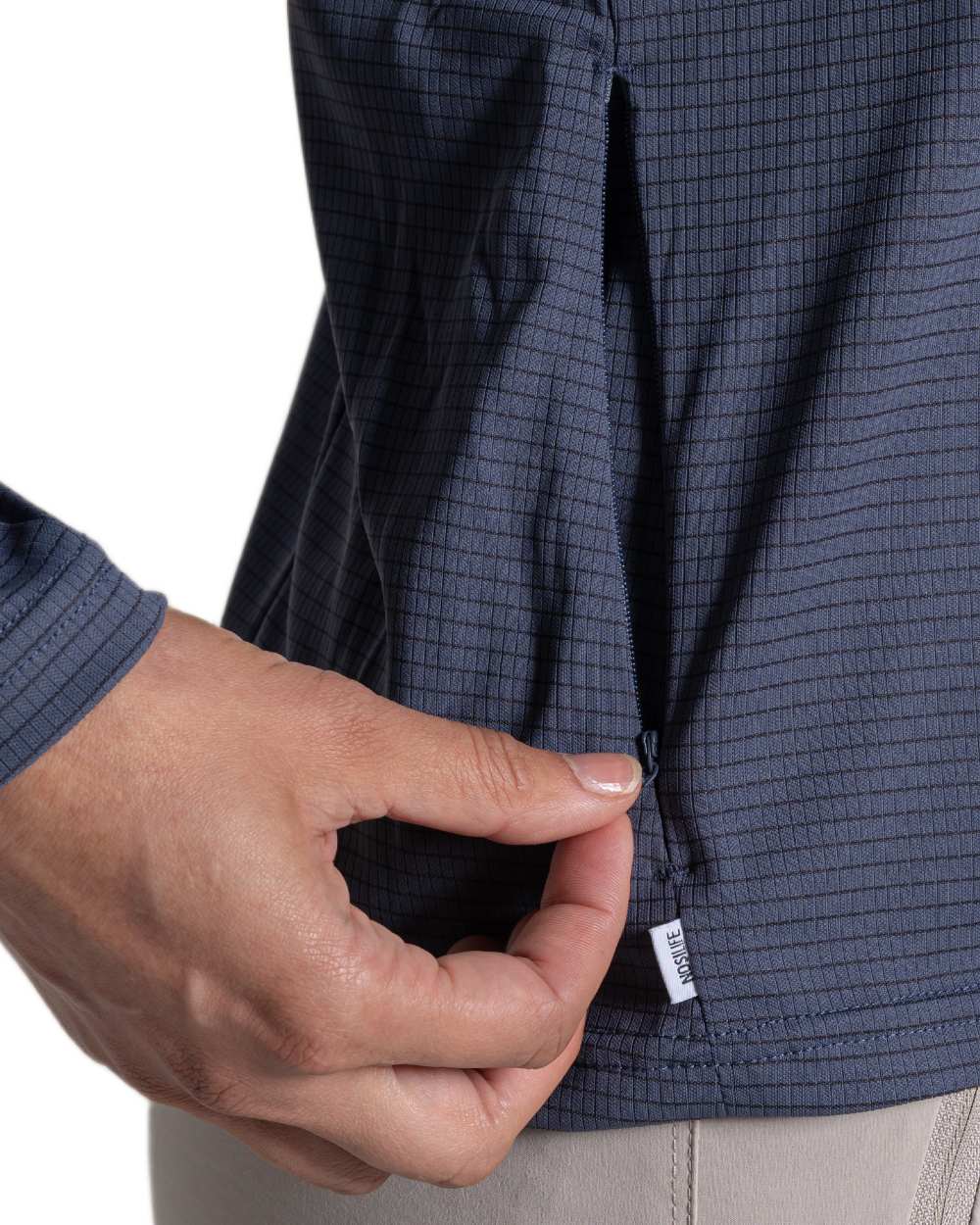 Anthracite coloured Craghoppers Womens NosiLife SolarShield+ Half Zip Top on white background 