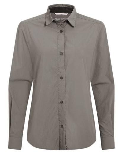 Vert coloured Craghoppers Womens Nosiife Alma Long Sleeved Shirt on white background 