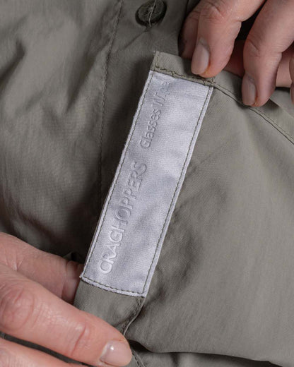 Vert coloured Craghoppers Womens Nosiife Alma Long Sleeved Shirt on white background 