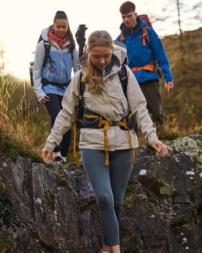 Light Grey Coloured Craghoppers Womens Ossus Waterproof Jacket on  outdoor background 