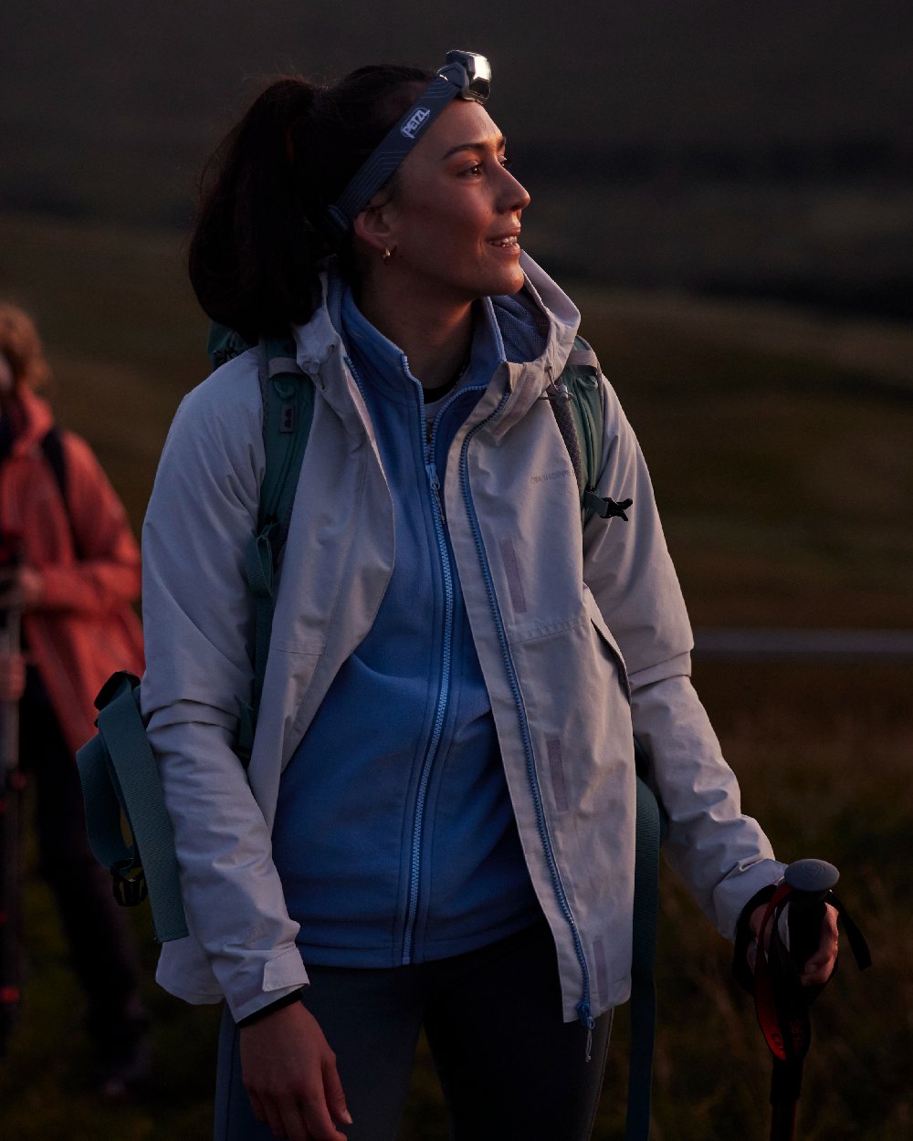 Light Grey Coloured Craghoppers Womens Ossus Waterproof Jacket on  outdoor background 