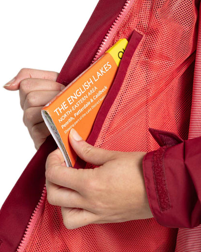 Sumac Red Coloured Craghoppers Womens Ossus Waterproof Jacket on  white background 