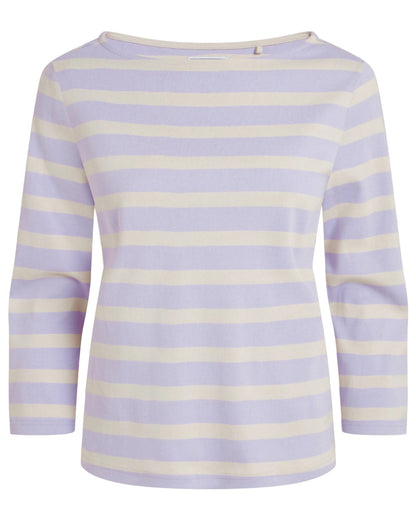 Parma Violet Stripe coloured Craghoppers Womens Pavey Long Sleeved Top on white background 