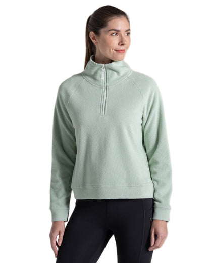 Iced Matcha coloured Craghoppers Womens Raja Half Zip Fleece on white background 