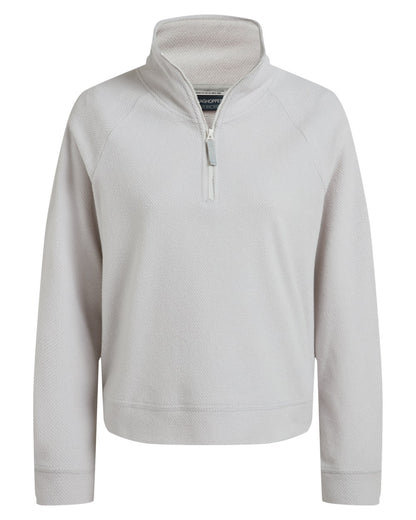 Lunar Grey Marl coloured Craghoppers Womens Raja Half Zip Fleece on white background 