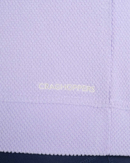 Parma Violet coloured Craghoppers Womens Raja Half Zip Fleece on white background 