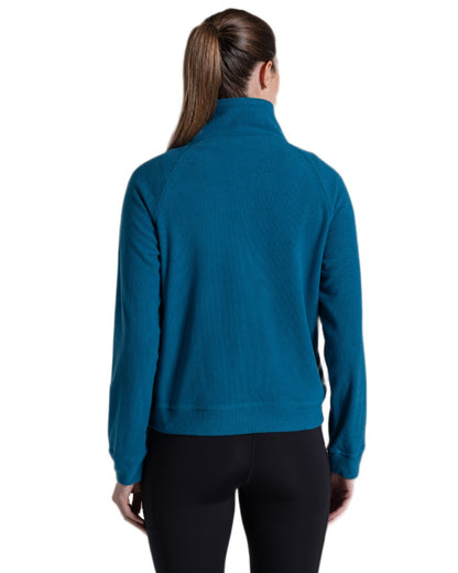Porcelain Blue coloured Craghoppers Womens Raja Half Zip Fleece on white background 