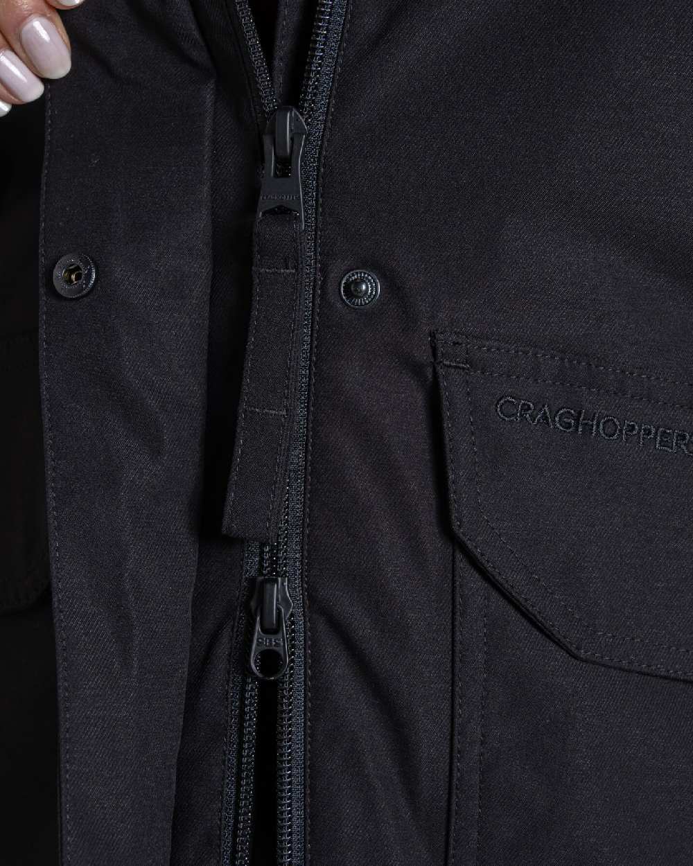 Black Coloured Craghoppers Womens Rosalind II Jacket on white background 