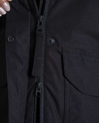 Black Coloured Craghoppers Womens Rosalind II Jacket on white background 