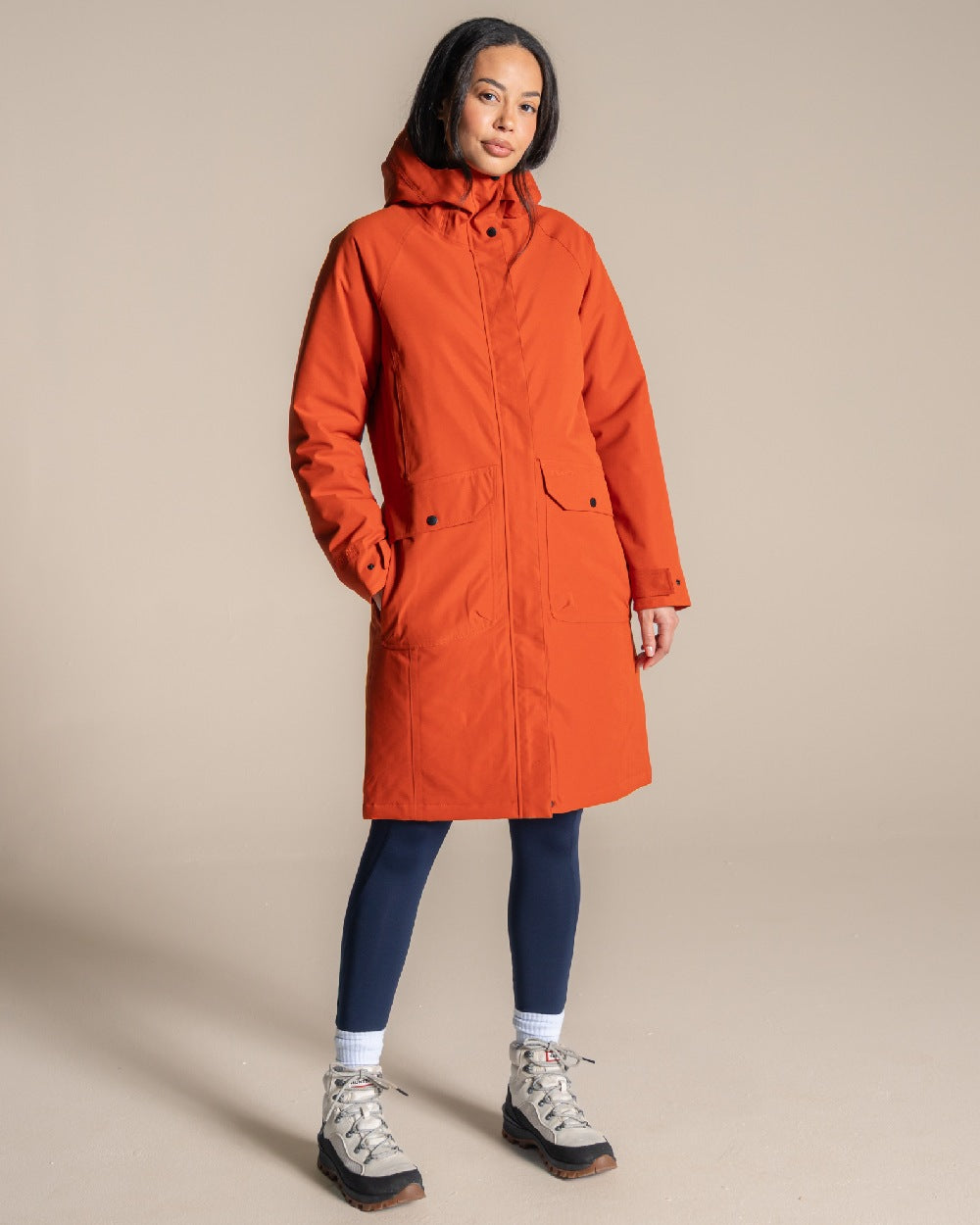 CarnelianOrg coloured Craghoppers Womens Rosalind II Jacket on beige background 