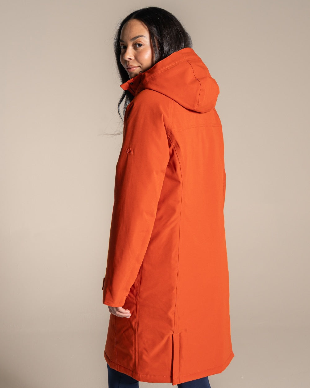 CarnelianOrg coloured Craghoppers Womens Rosalind II Jacket on beige background 