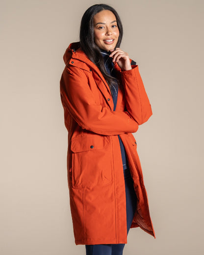 CarnelianOrg coloured Craghoppers Womens Rosalind II Jacket on beige background 