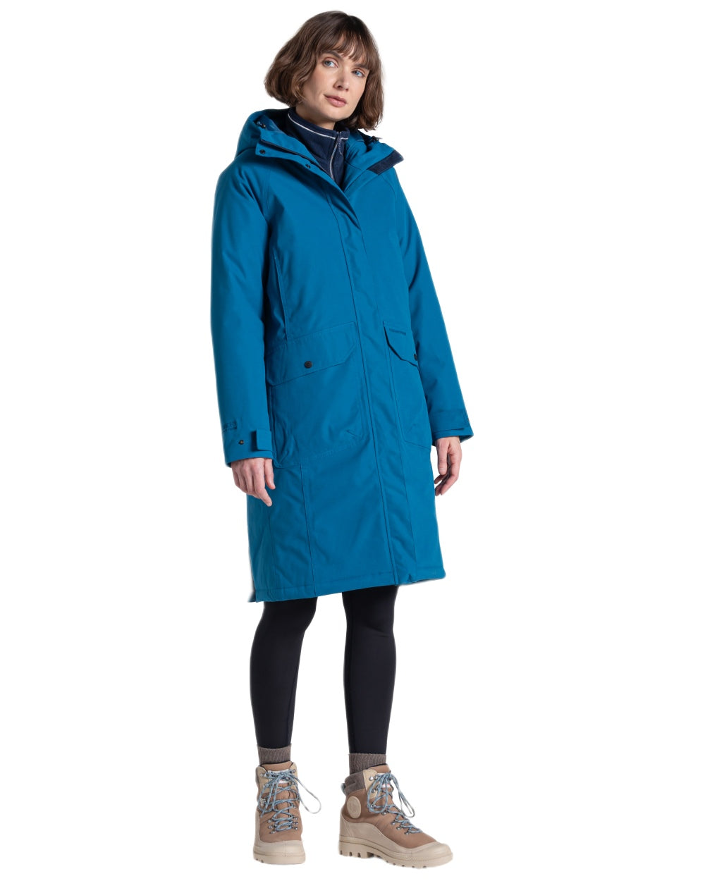 Porcelain Blue coloured Craghoppers Womens Rosalind II Jacket on white background 