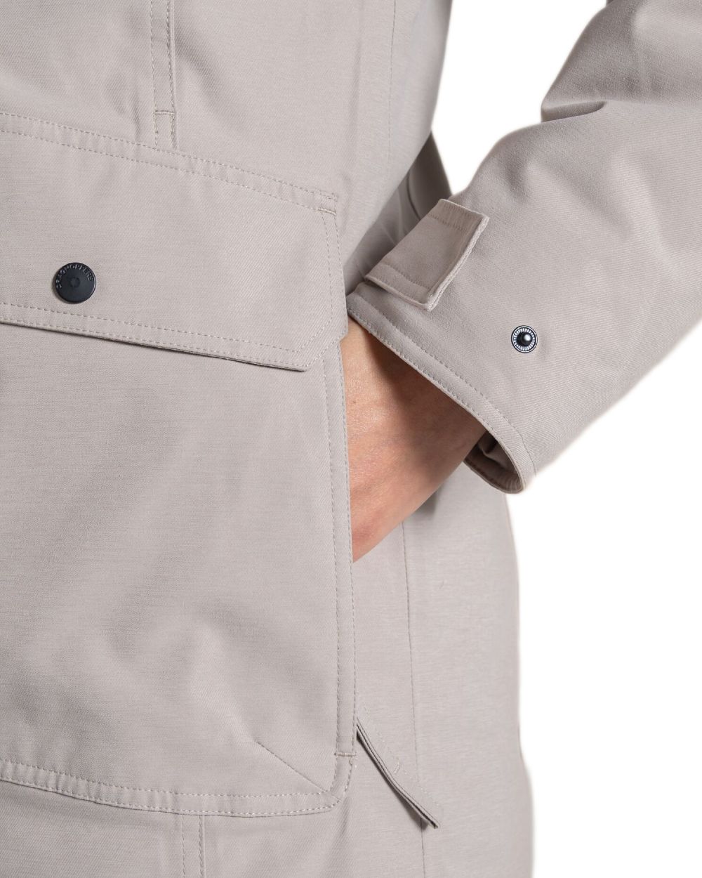 Soft Mushroom Coloured Craghoppers Womens Rosalind II Jacket on white background 