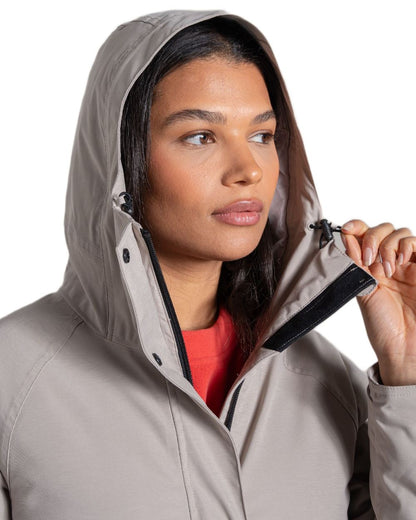 Soft Mushroom Coloured Craghoppers Womens Rosalind II Jacket on white background 