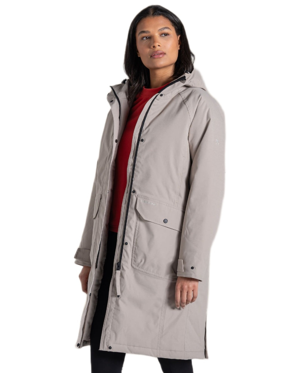 Soft Mushroom Coloured Craghoppers Womens Rosalind II Jacket on white background 