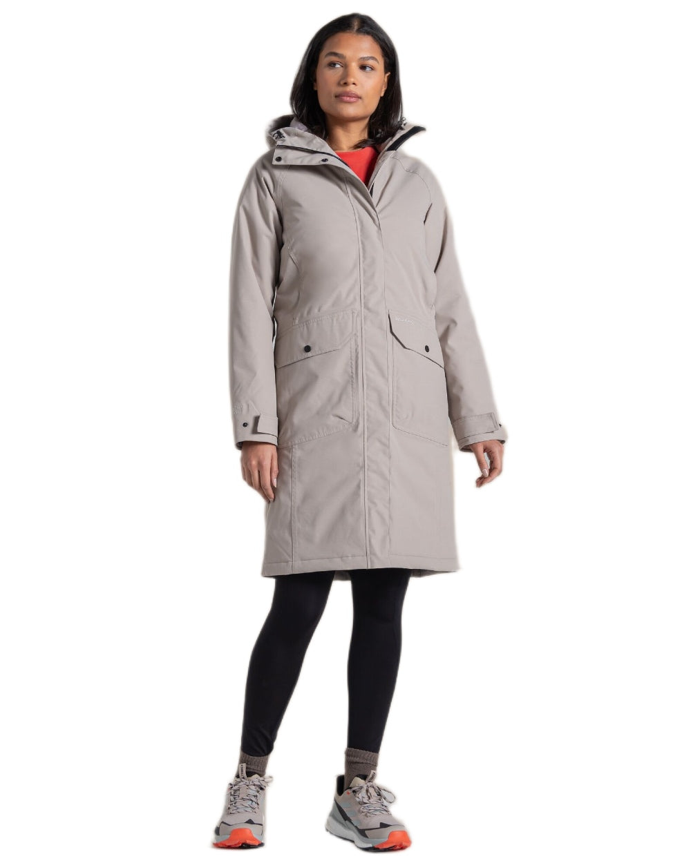 Soft Mushroom Coloured Craghoppers Womens Rosalind II Jacket on white background 