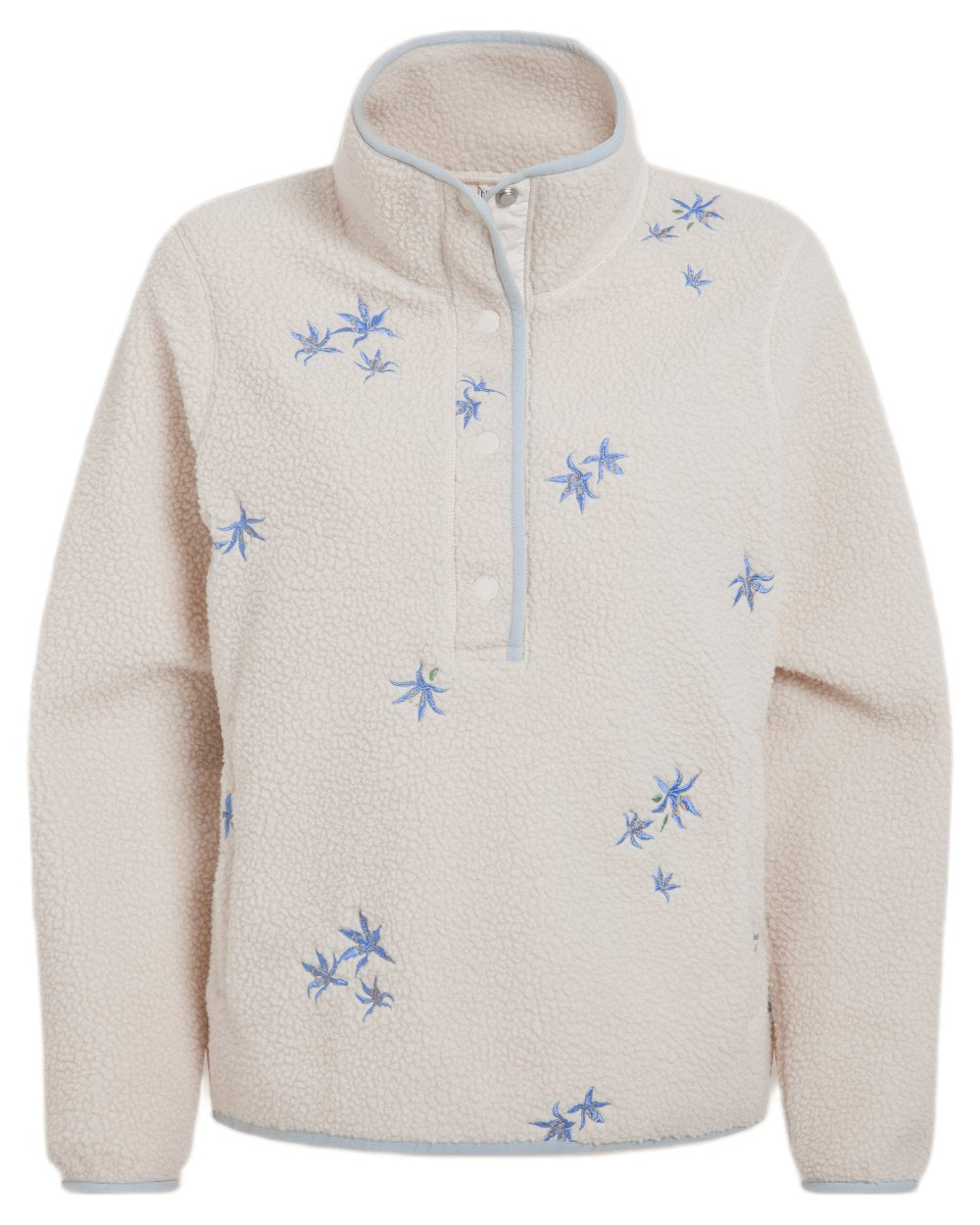 Ecru Floral Coloured Craghoppers Womens Rosemary Overhead Top on white background 