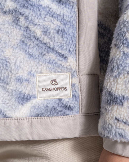 Mist Blue coloured Craghoppers Womens Sanaa Half Zip on beige background 