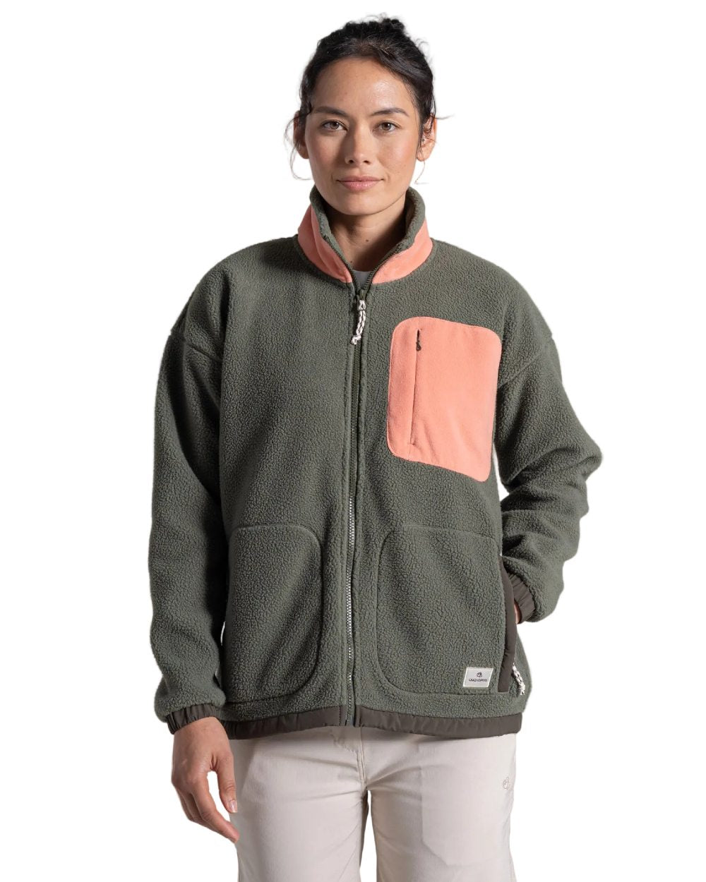 Dark Sage coloured Craghoppers Womens Sanaa Jacket on white background 