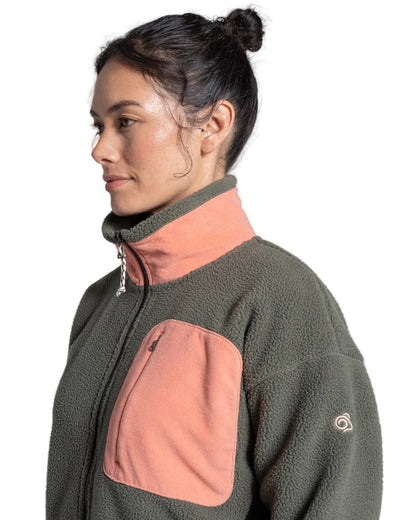 Dark Sage coloured Craghoppers Womens Sanaa Jacket on white background 