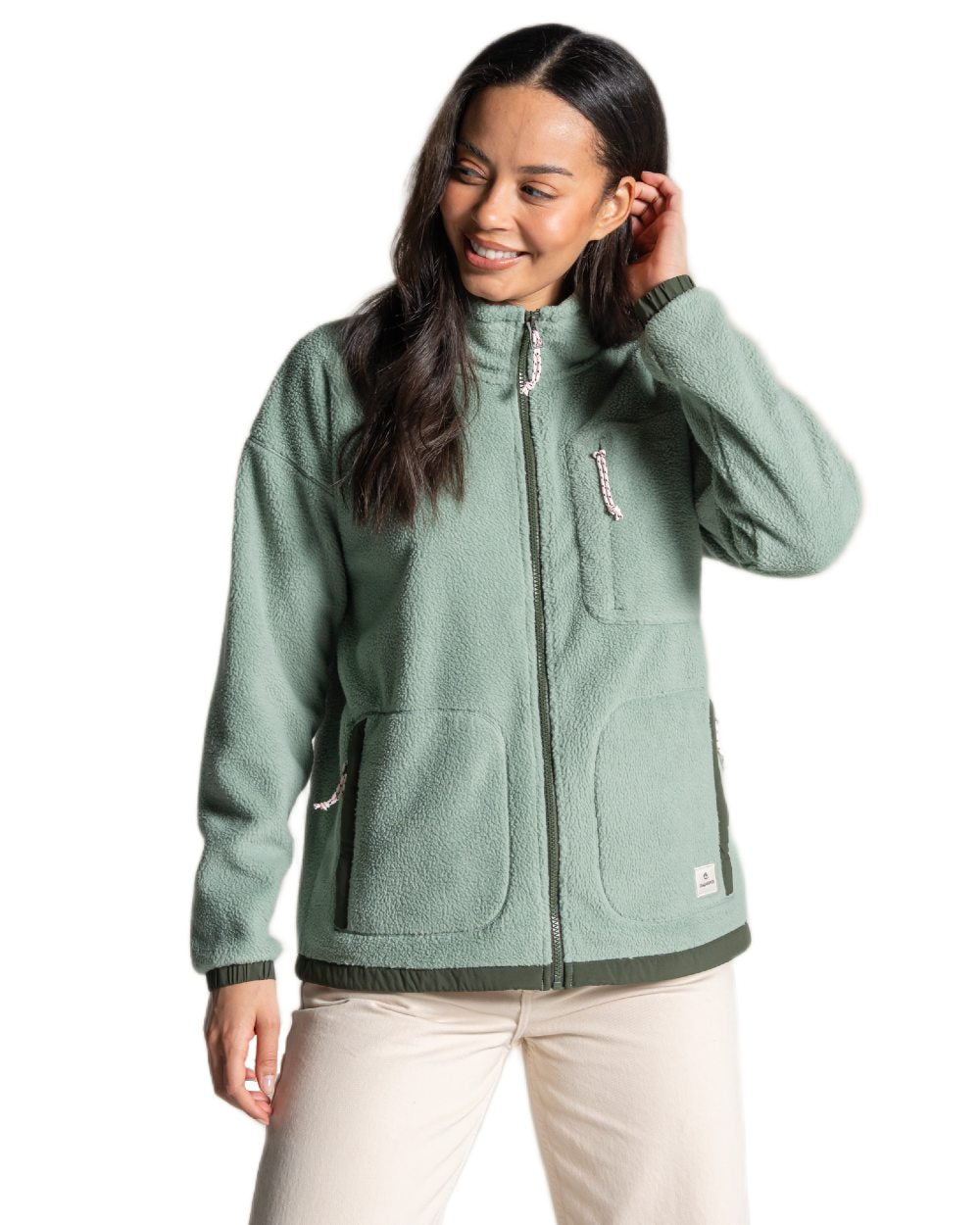 Glacial Green coloured Craghoppers Womens Sanaa Jacket on white background 