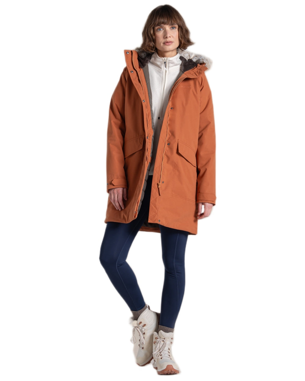 Tawny Coloured Craghoppers Womens Sofia II Jacket on white background 