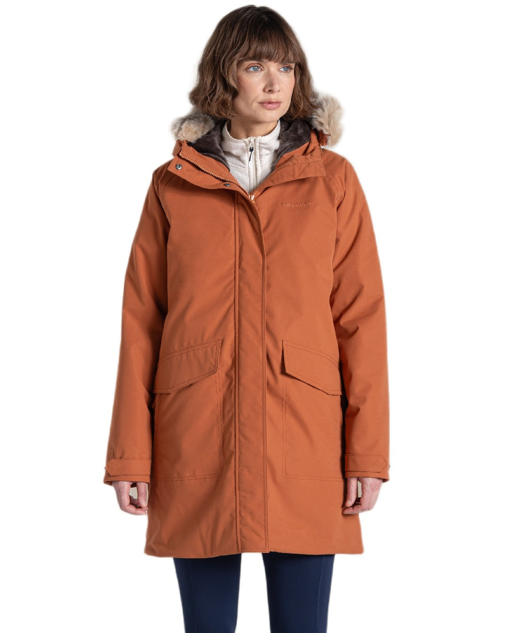 Tawny Coloured Craghoppers Womens Sofia II Jacket on white background 