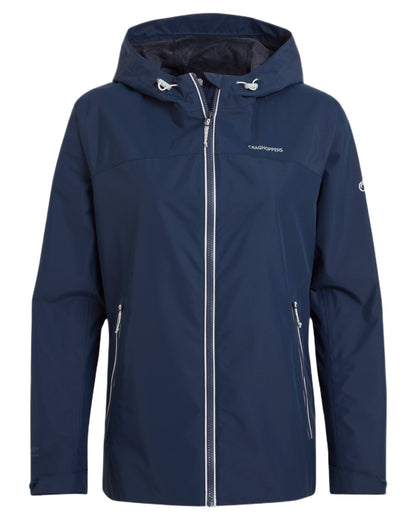 Blue Navy coloured Craghoppers Womens Solla Waterproof Jacket on white background 