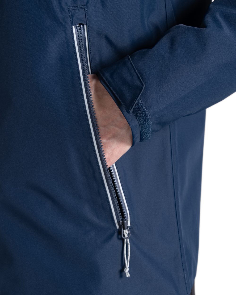 Blue Navy coloured Craghoppers Womens Solla Waterproof Jacket on white background 