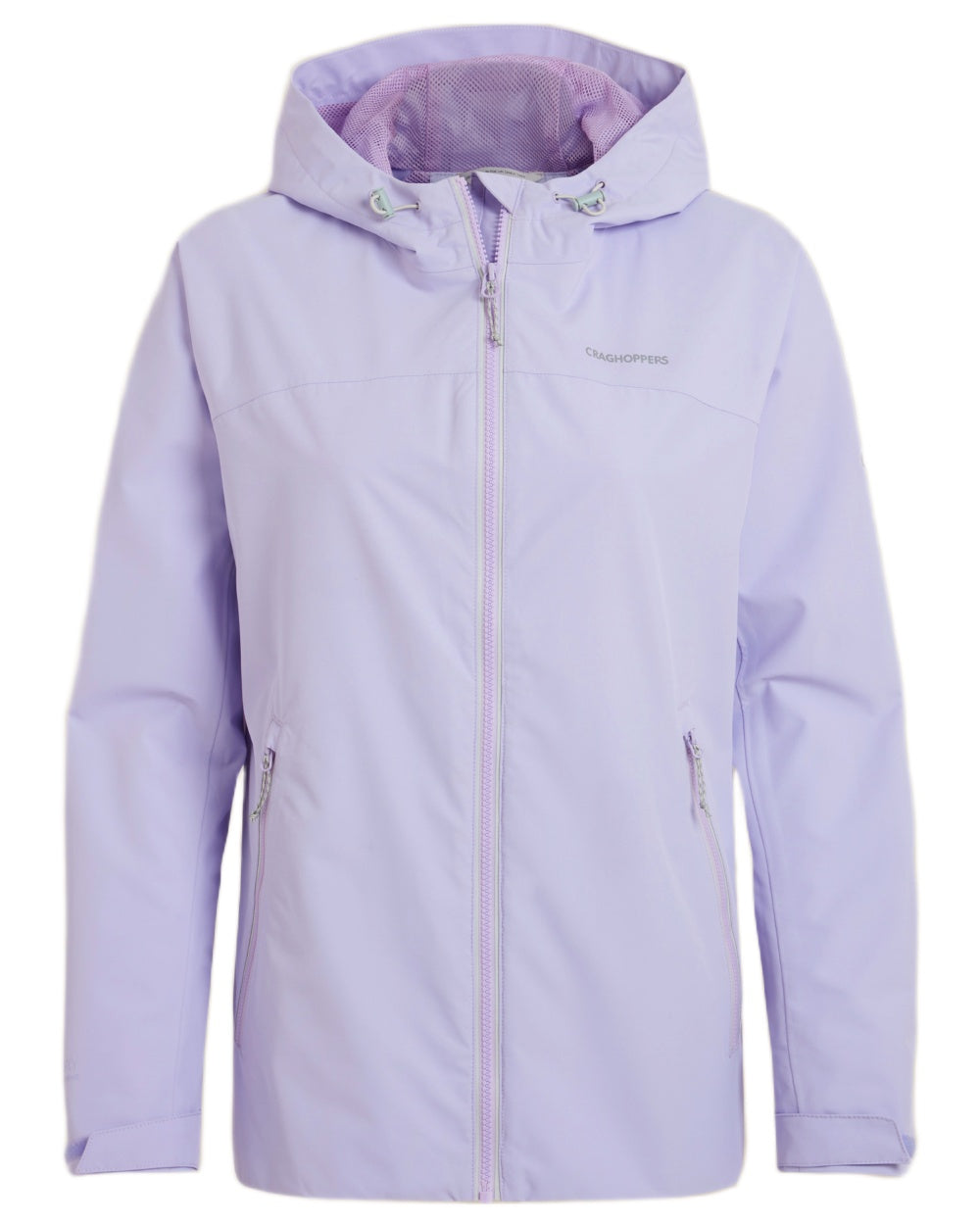 Parma Violet coloured Craghoppers Womens Solla Waterproof Jacket on white background 