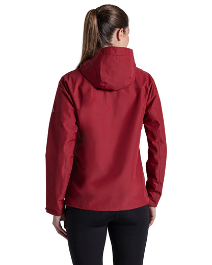Sumac Red coloured Craghoppers Womens Solla Waterproof Jacket on white background 