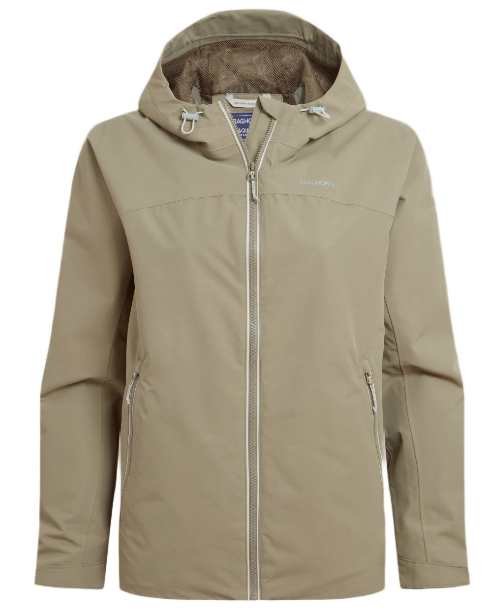 Vert coloured Craghoppers Womens Solla Waterproof Jacket on white background 