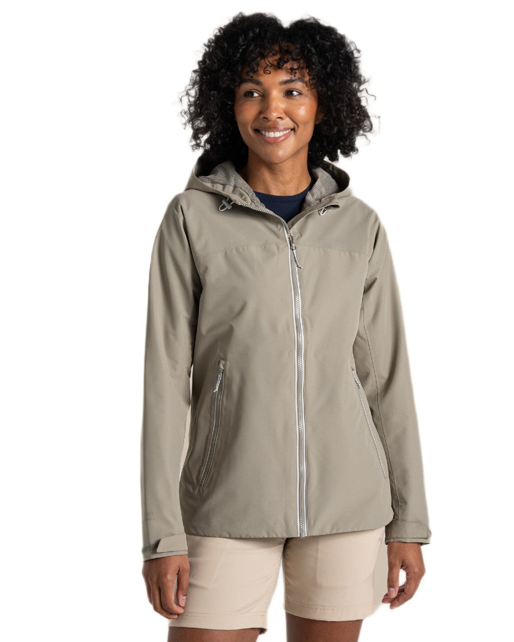 Vert coloured Craghoppers Womens Solla Waterproof Jacket on white background 