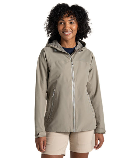 Vert coloured Craghoppers Womens Solla Waterproof Jacket on white background 