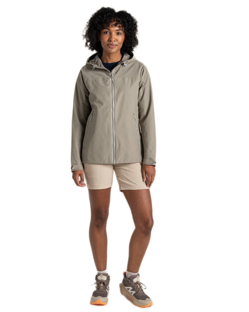 Vert coloured Craghoppers Womens Solla Waterproof Jacket on white background 