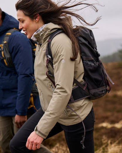 Vert coloured Craghoppers Womens Solla Waterproof Jacket on mountain background 