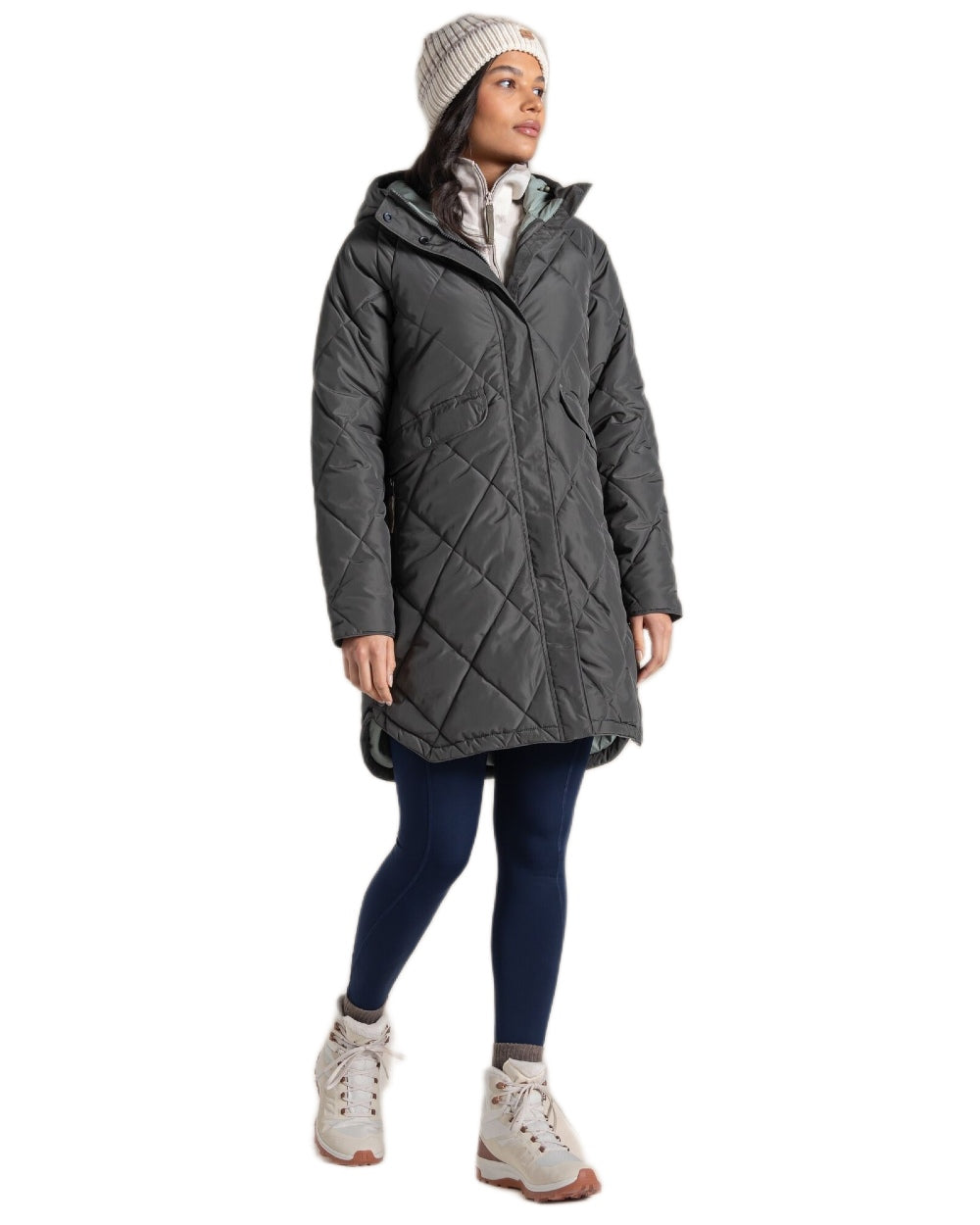 Nori Green Coloured Craghoppers Womens Sweetgrass Jacket on white background 