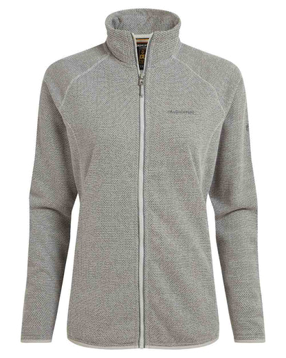 Lunar Grey Marl coloured Craghoppers Womens Tarvos Full Zip Fleece on white background 