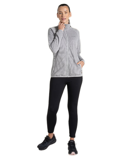 Lunar Grey Marl coloured Craghoppers Womens Tarvos Full Zip Fleece on white background 