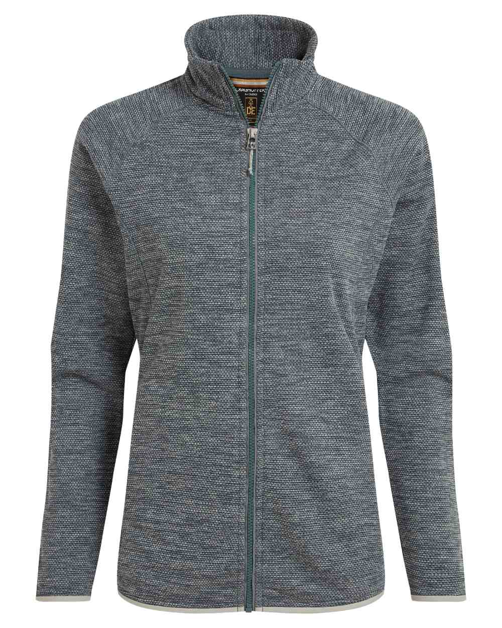 Storm Grey Marl coloured Craghoppers Womens Tarvos Full Zip Fleece on white background 