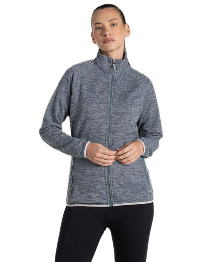 Storm Grey Marl coloured Craghoppers Womens Tarvos Full Zip Fleece on white background 
