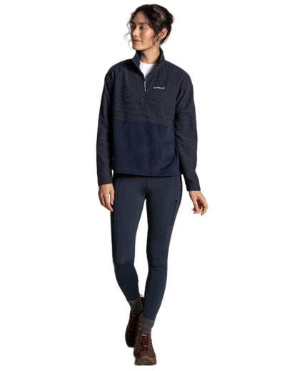 Dark Sapphire coloured Craghoppers Womens Thuya Half Zip Fleece on white background 