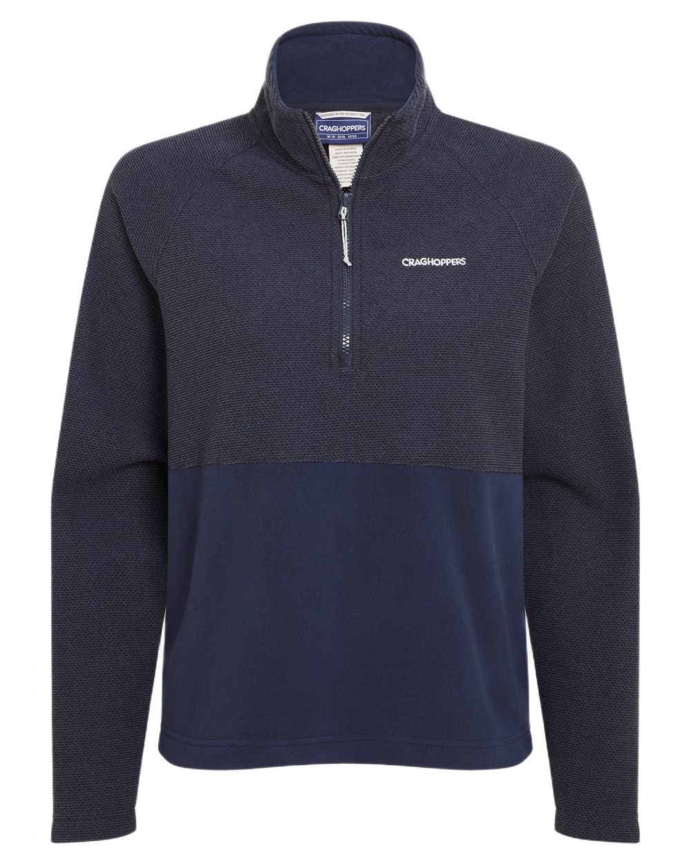 Dark Sapphire coloured Craghoppers Womens Thuya Half Zip Fleece on white background 